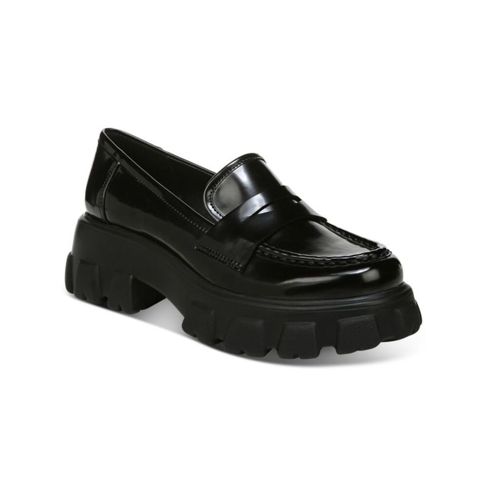 BAR III Womens Black Penny Keeper Paz Toe Block Heel Slip On Loafers Shoes 8.5 M - Picture 1 of 4
